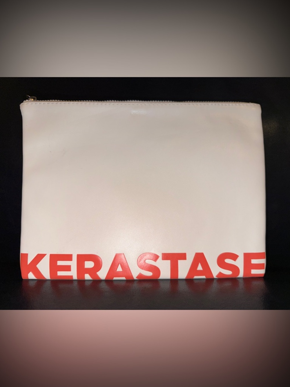 Kerastase white travel makeup pouch bag